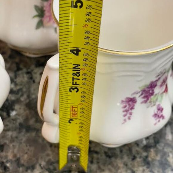 Vintage David Michael English Floral Bone China Mugs - Set of 4 - Picture 13 of 16